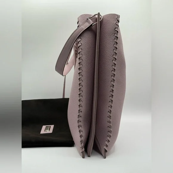 Woman's Elegant Business Leather Shoulder Pink Bag - Crafted by Ripani - Picture 14 of 16